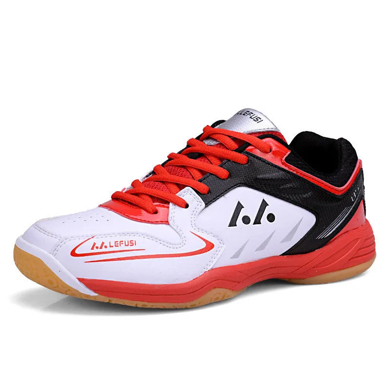 Casual multicolor low top badminton shoes in green with MD sole and mesh lining
