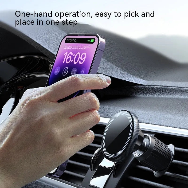 Car air outlet metal hook type magnetic suction phone mount