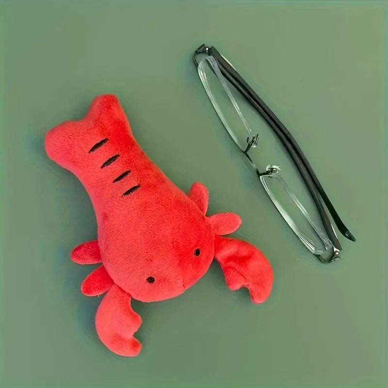 Red lobster stuffed dog toy with squeaker for small and medium dogs