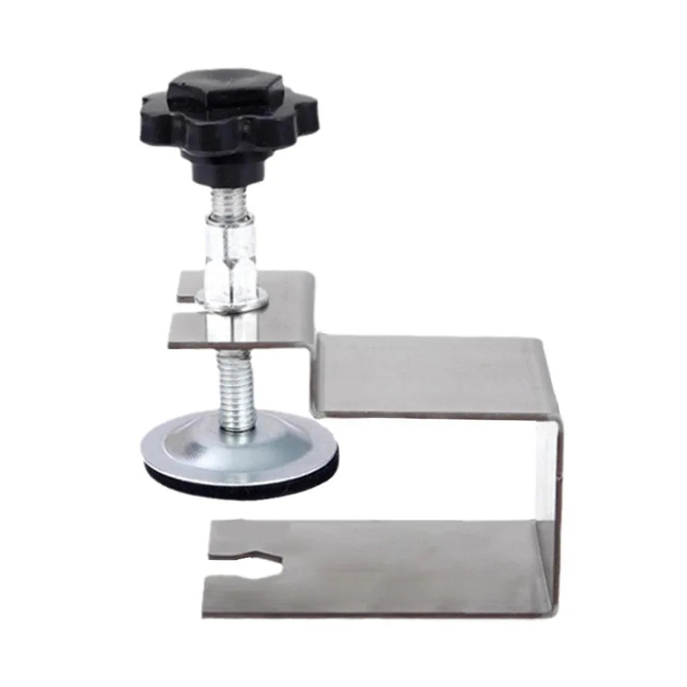 Drawer panel fixing clip in stainless steel or galvanised metal for wood board attachment