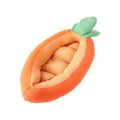 Carrot-shaped nesting dog bed for small medium pets with a removable soft blanket