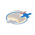 Cartoon model airplane and deer iron acrylic LED ceiling lamp 50cm for bedrooms