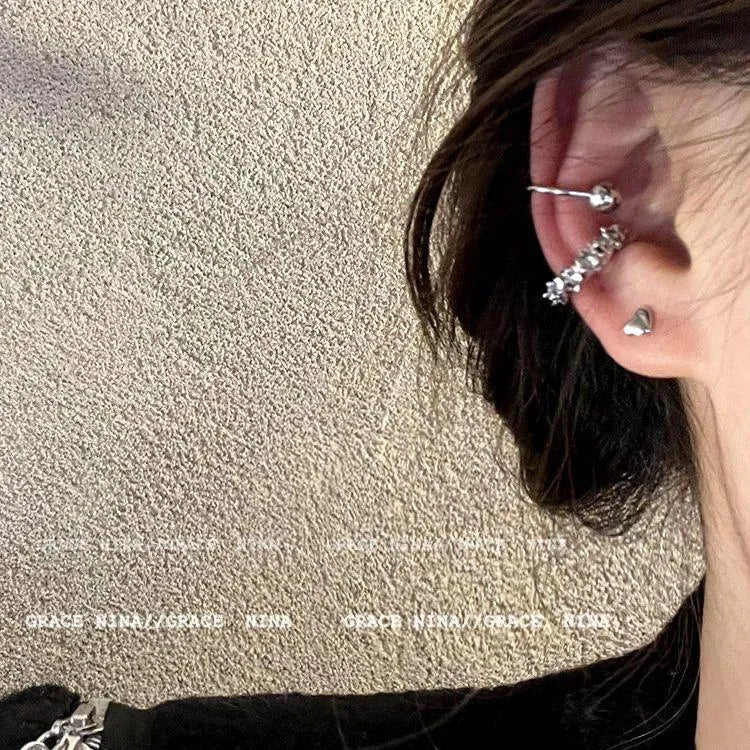 Geometric irregular clip-on earrings with frosty B4710 colour finish