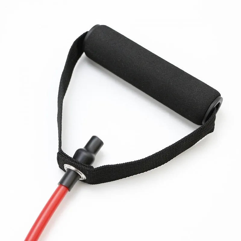 Adjustable chest expander with five colour-coded resistance levels for home fitness training