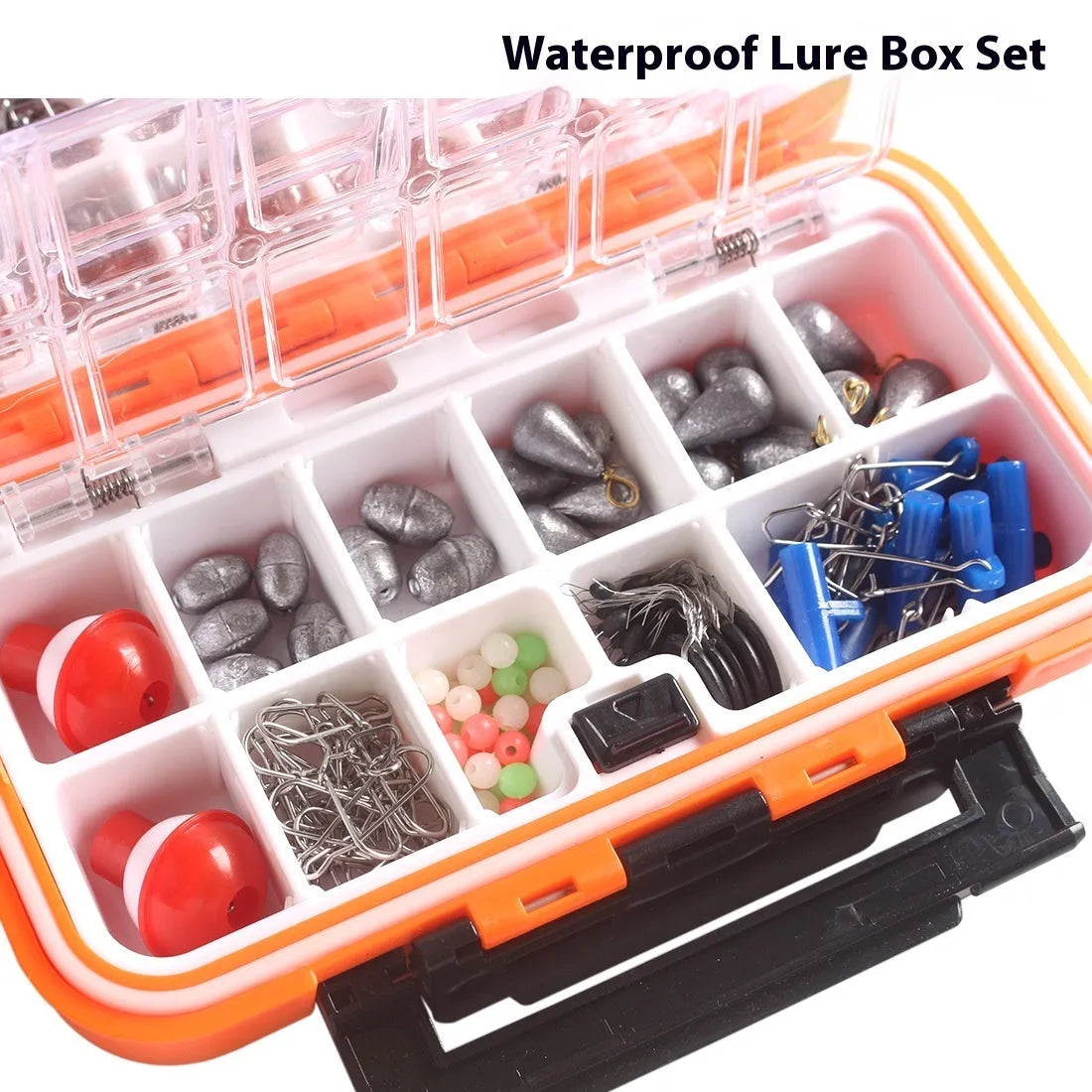 254 piece waterproof rock fishing accessories combination suit in ABS and lead carbon steel for shore angling