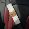 Cartoon bear shoulder seat belt protective cover in plush material