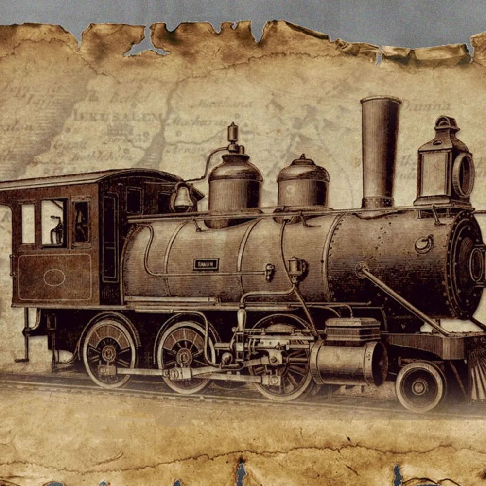 Metal colour printing assembled MG steam locomotive puzzle model in brass and stainless steel, finished size 17x5x8cm