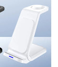 Black three-in-one wireless charger desktop vertical stand charging smartphone and earphone case