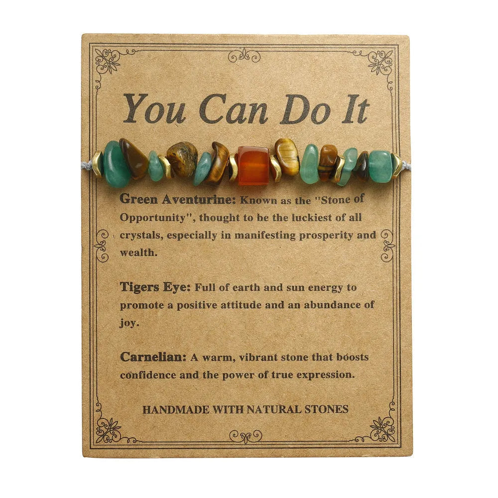 Handmade geometric stone bead bracelet for women showing detailed bead construction