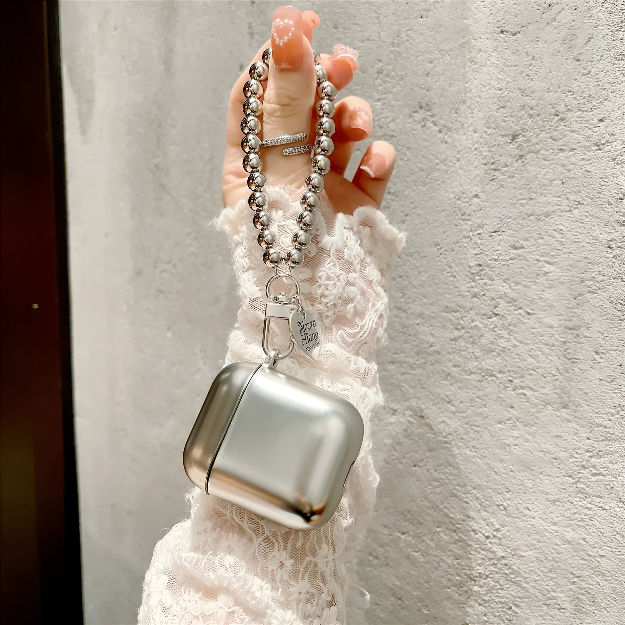 Matte plating TPU protective case for AirPods with universal fit and integrated carrying bracelet