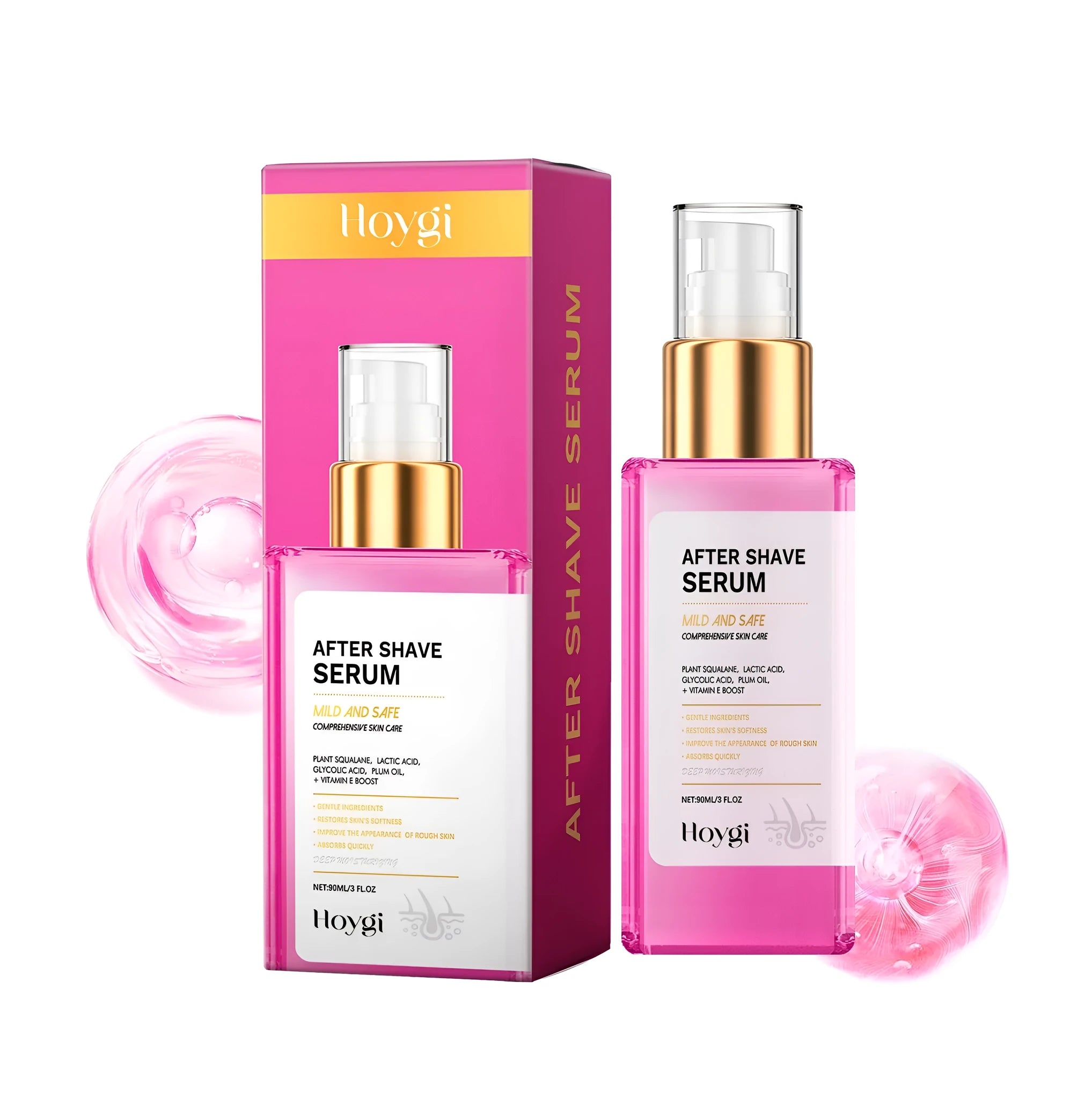 60ml hair removal repair liquid bottle measuring 14.2x3.5cm with glycerin and lactic acid formula