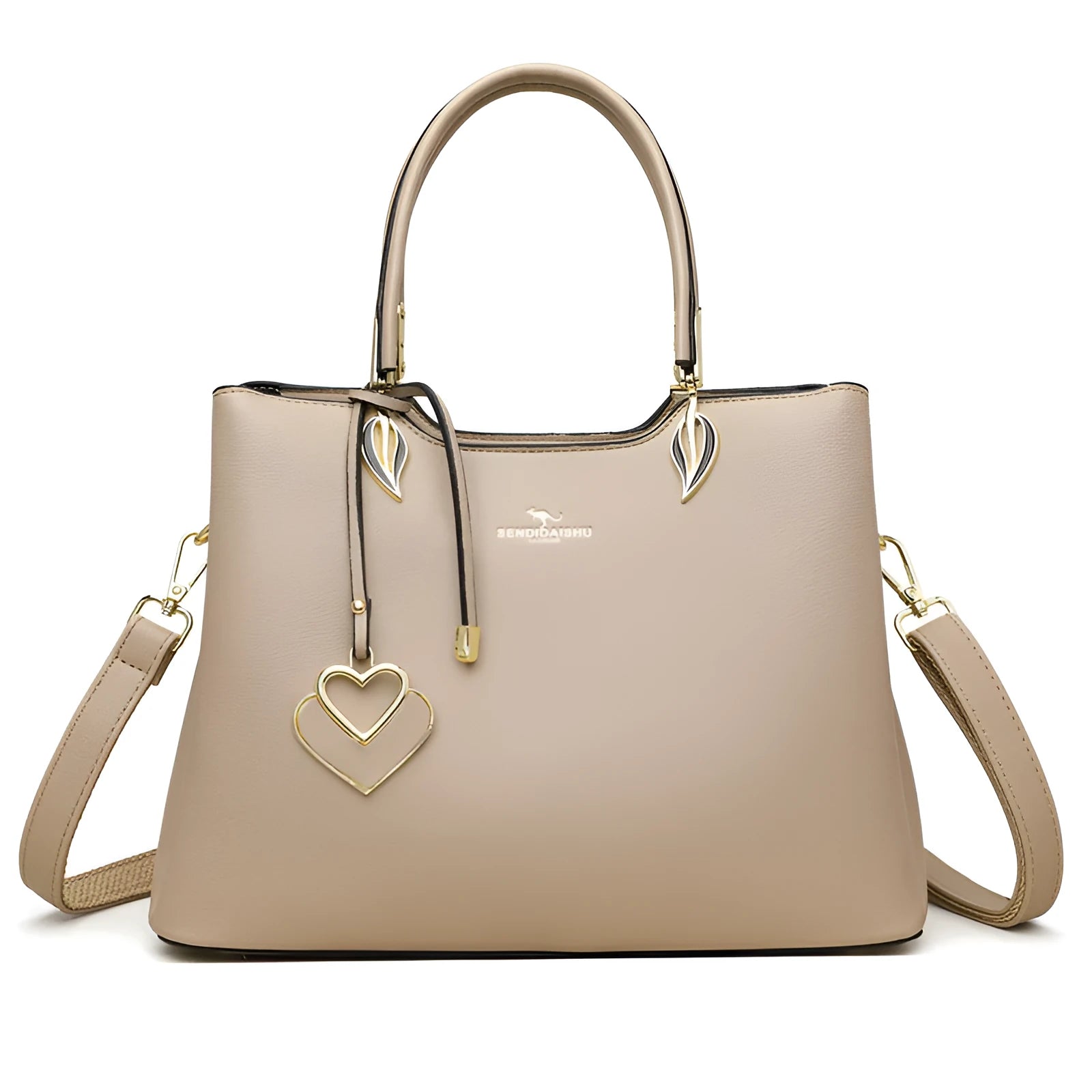 Women's black PU leather messenger bag with shoulder strap and sewing thread detail.