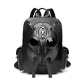 Black gothic skull head studded men's backpack with PU waterproof construction