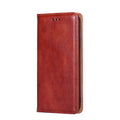Pure color magnetic leather flip case for Samsung Galaxy with card slot and adjustable stand, classic black