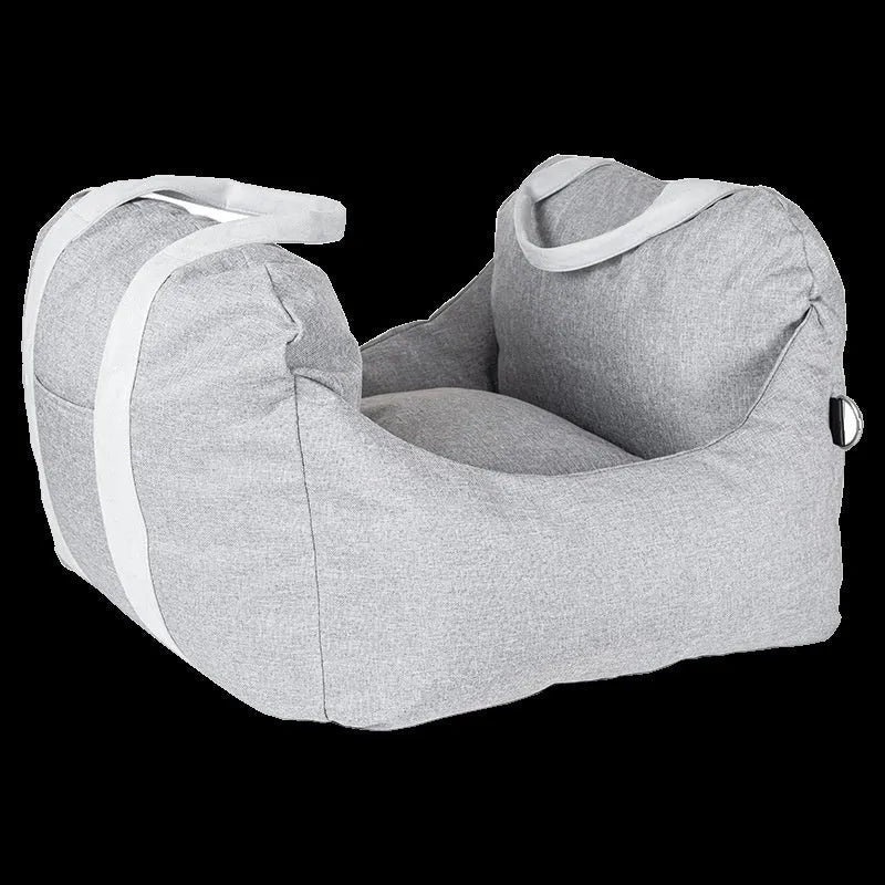 Portable cloth dog car kennel in dark gray, light gray, or dark khaki, sizes S and L