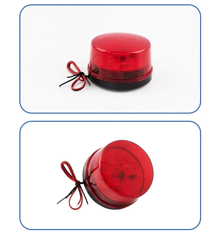 HC-79 small flash 24v warning and alarm light with 73mm diameter red housing