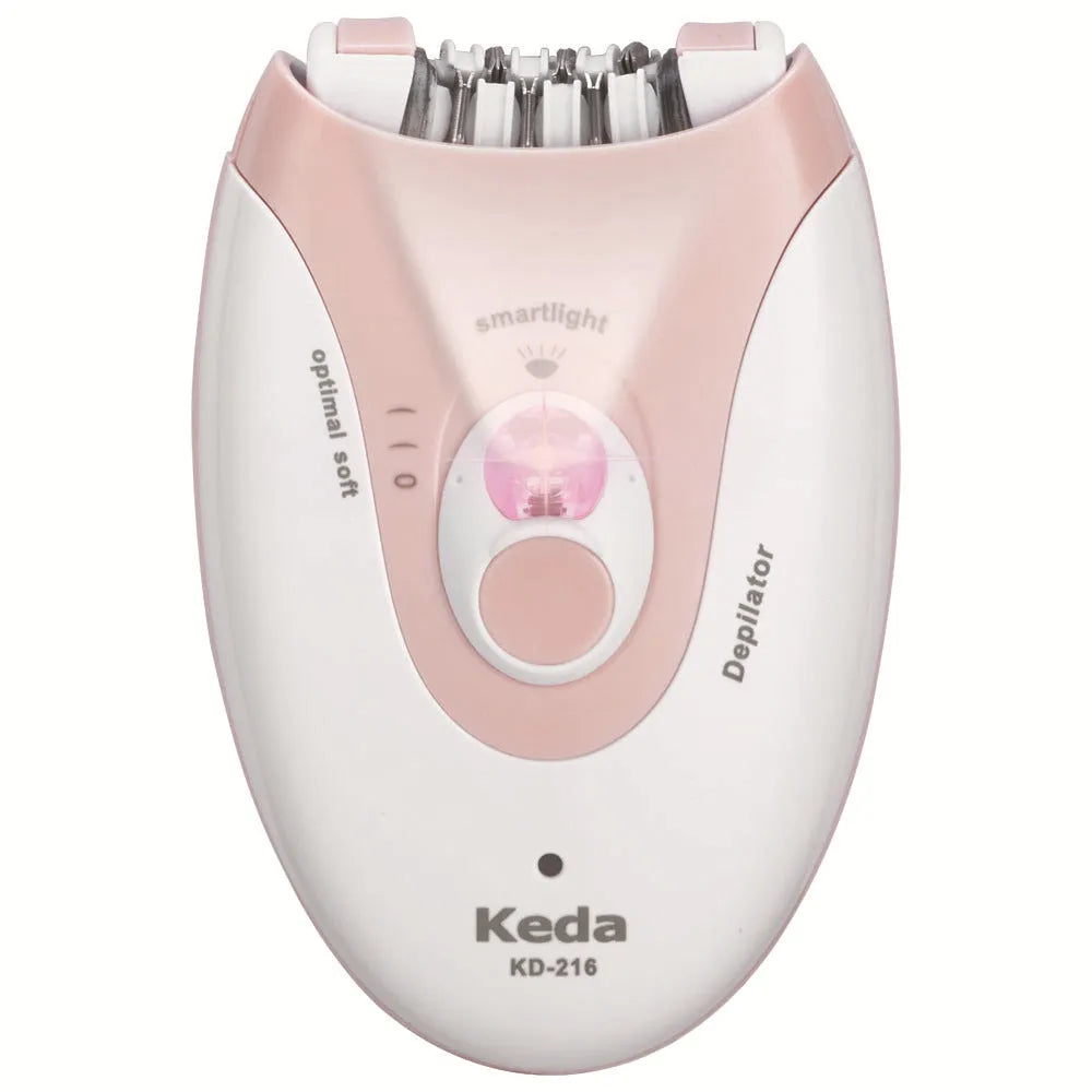 Portable USB electric hair removal device in KEDA-216 colour with charger and cleaning brush