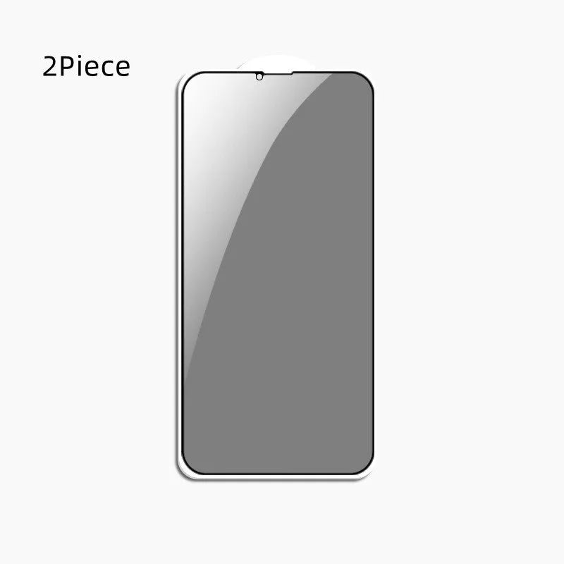 Full screen privacy tempered glass film for iPhone with black bare mould finish