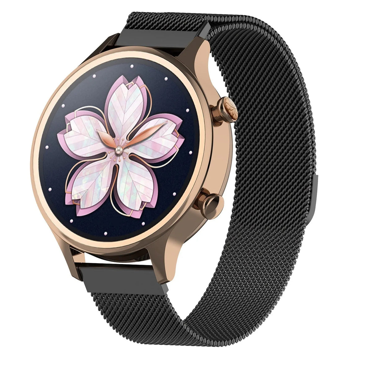 Milanese magnetic strap 18mm stainless steel band for Ticwatch C2 smart bracelet black finish