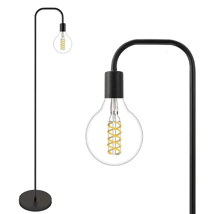 American country retro bedside lamp with USB port, black metal shade and iron body