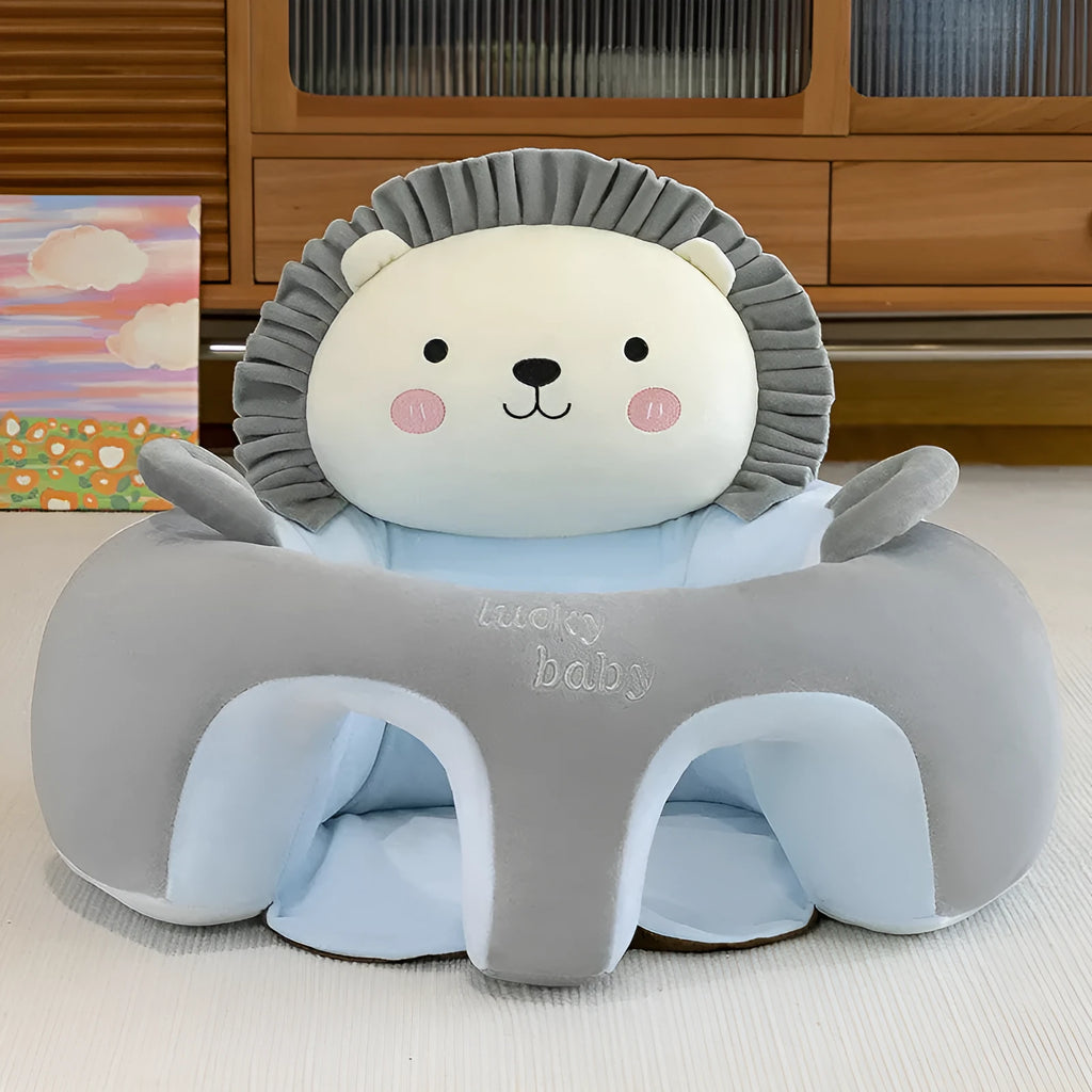 Baby sofa drop-resistant infant dining chair 50cm height plus-sized thickened, cute Blue Lion design