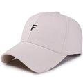 Cotton adjustable big brim baseball hat in purple with letter pattern