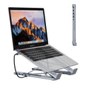 Aluminium alloy folding 8-in-1 HDMI docking station laptop stand with 0.6m cable
