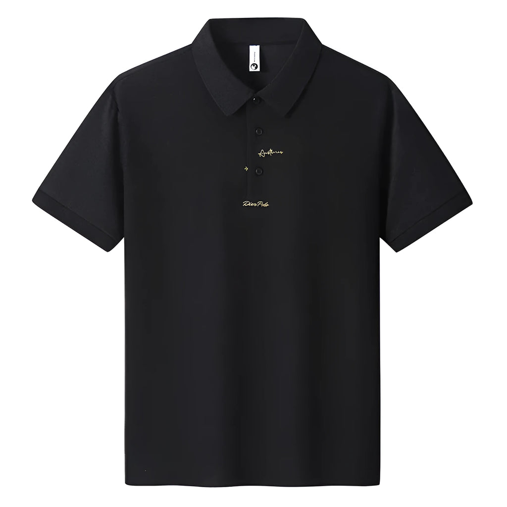 Men's loose-fit casual cotton T-shirt with a letter pattern, shown in multiple colour options.