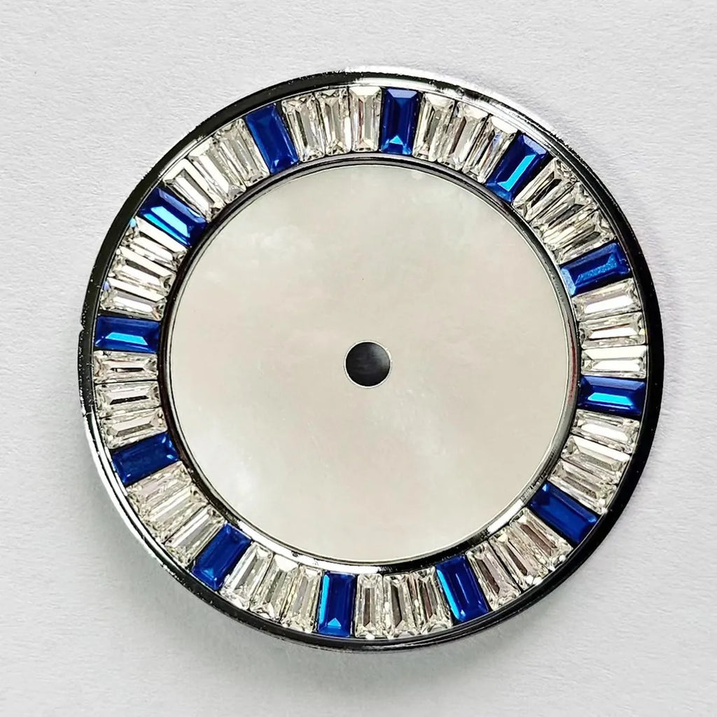 Stone edge watch dial 28.5mm for NH35 NH36 automatic movement - blue colour option