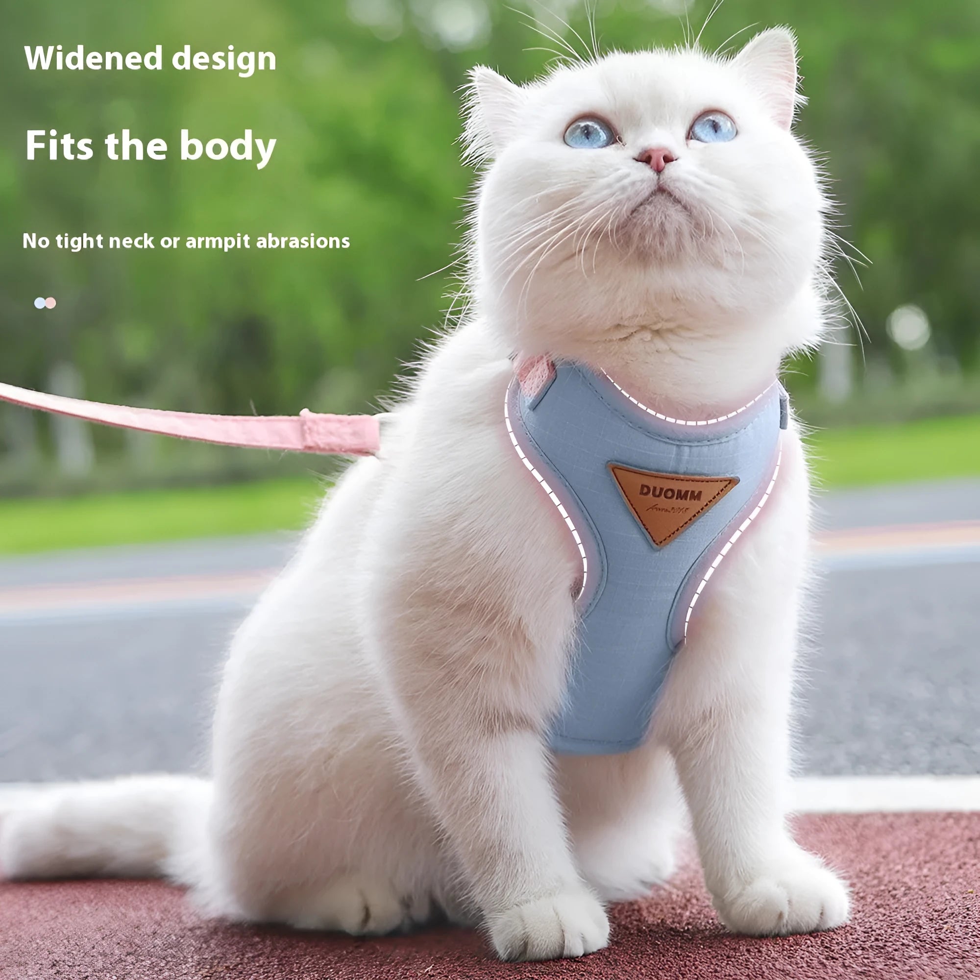 Cat chest harness and rope set in beige, sizes XS to L