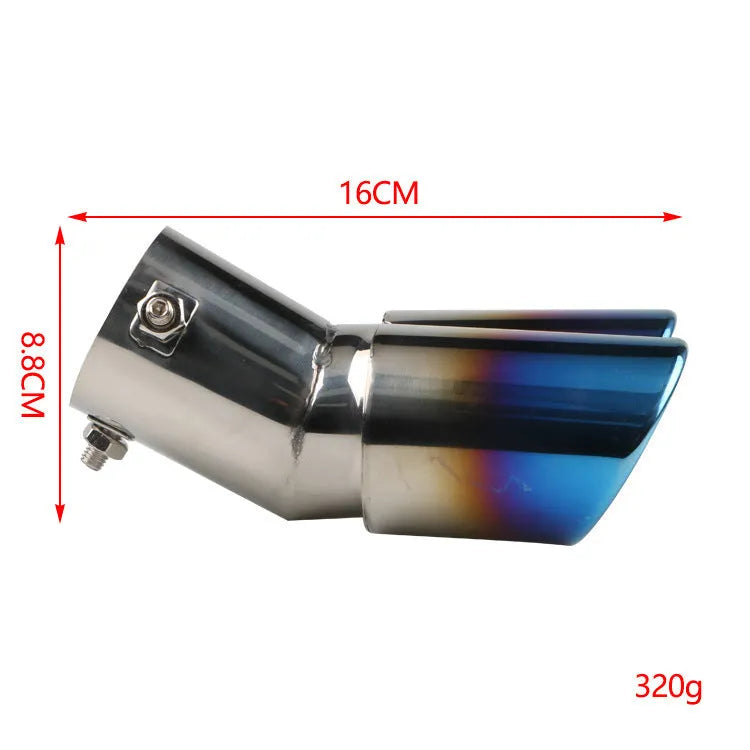 Stainless steel automobile exhaust pipe tip with 145mm length in universal fitment design