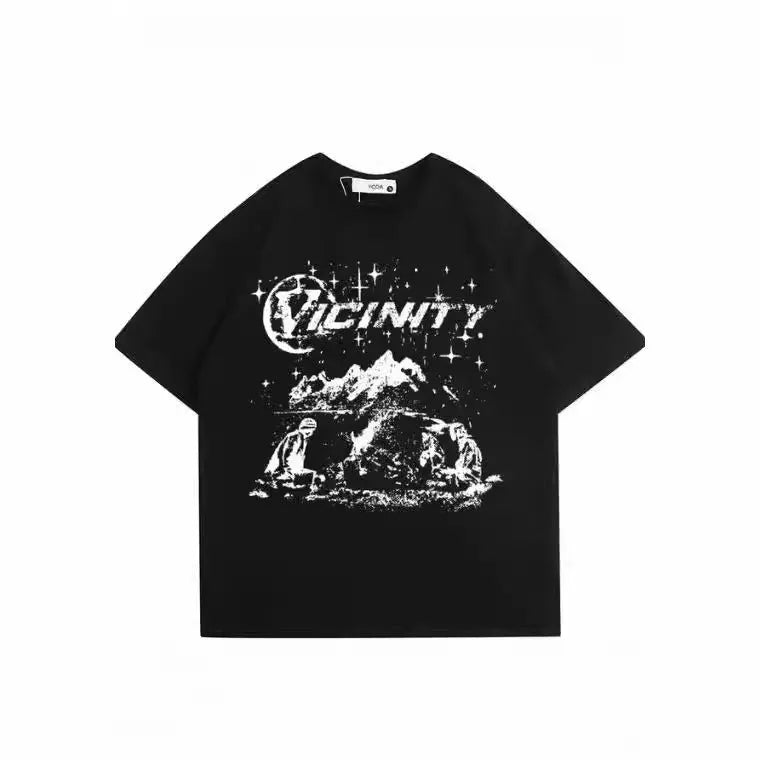 Men's retro hip hop print t-shirt in polyester, available in colours TKL472 and TKL473.