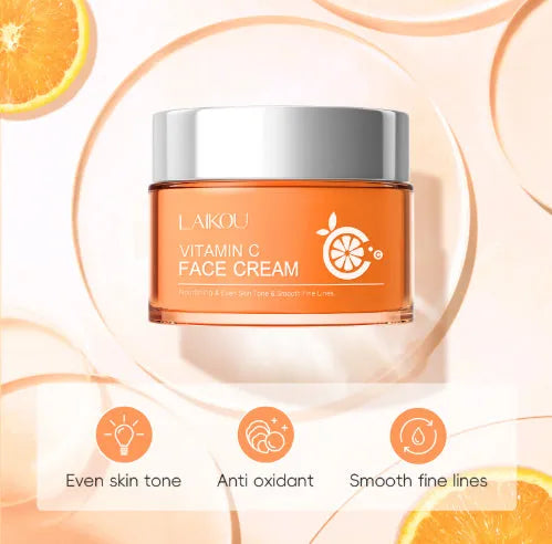 Vitamin C Delicate Moisturising Cream 50g in orange pot with white lid