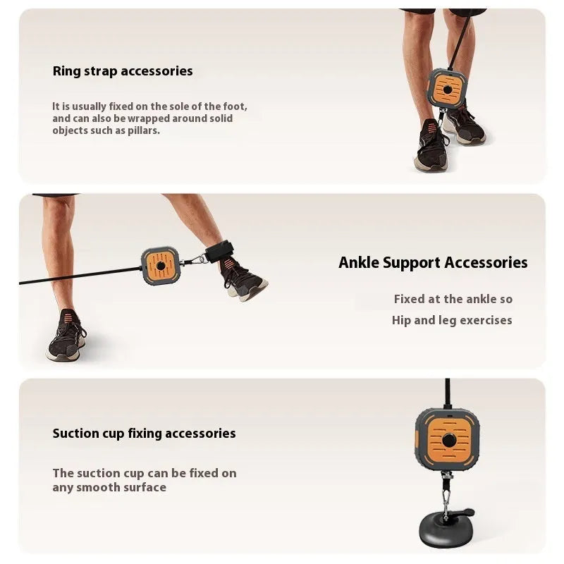 A navy blue and orange adjustable power pump chest expander for strength training.