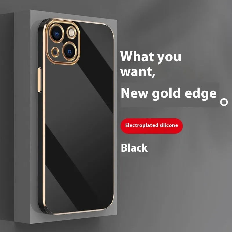6D straight edge electroplating phone case for iPhone 15 and iPhone 16 in mint green colour