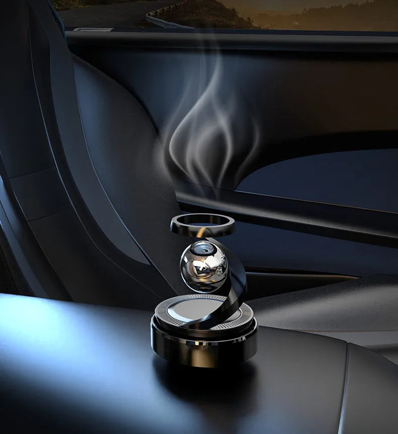 Solar-powered car aromatherapy decoration perfume unit for vehicle interior fragrance and odour control