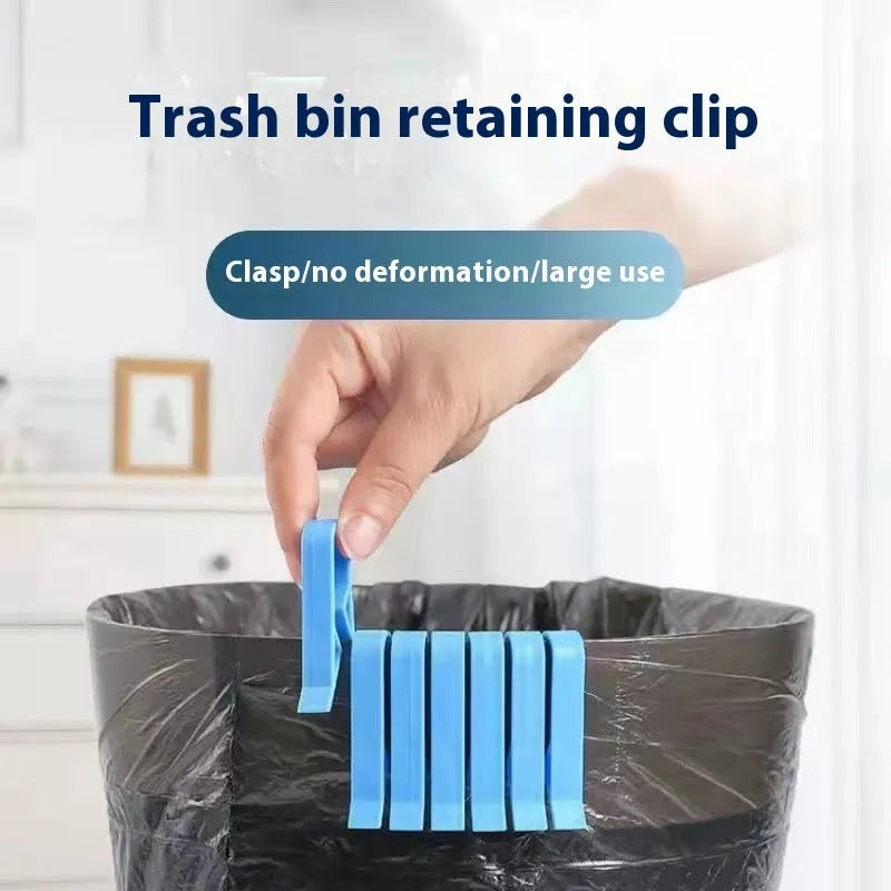 PP plastic garbage bag fixing clip for side-mounted attachment to trash cans