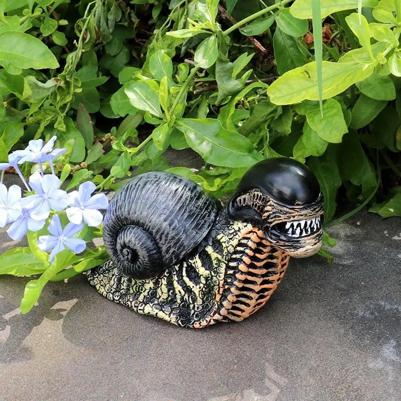 Modern simple resin sculpture of a snail character for garden or home decoration