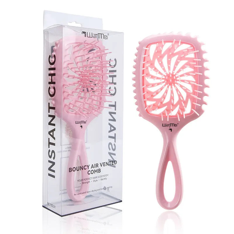 Whirlwind hollow hairdressing comb over 20cm in dark purple, ABS TPEE material