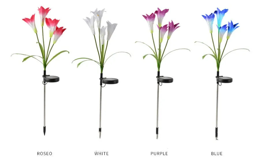 Outdoor solar floor outlet lighting 1.5W IP55 lawn lamp in Solar Lily colours, compact 75mm, cowhide box packaging