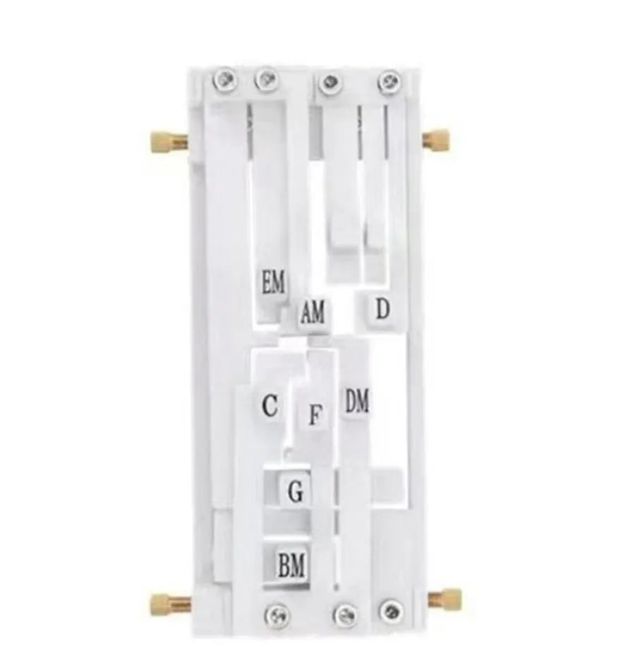 Auxiliary folk guitar chord practice gear with double chord mechanism for novice musicians