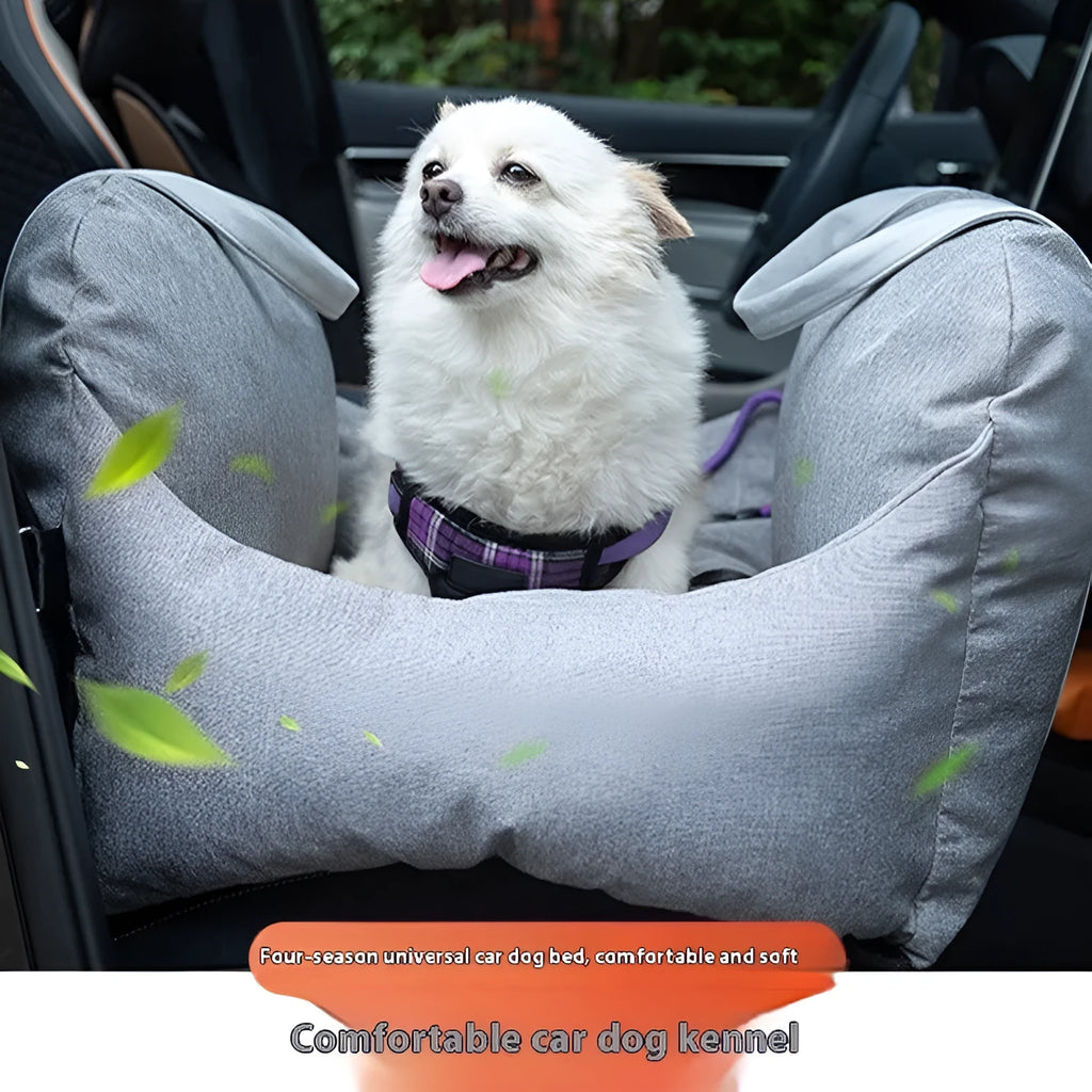 Portable cloth dog car kennel in dark gray, light gray, or dark khaki, sizes S and L