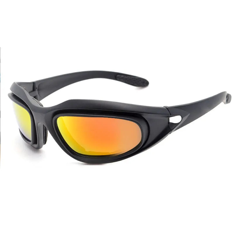 Polarised tactical sunglasses with full-rim PC frame for outdoor cycling and sports activities