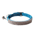 Flannel cat collar with elastic buckle and textured gang drill design in multiple colours.