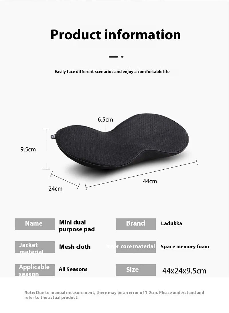 Flat style memory foam car seat cushion for height increase, shown in available colour options.