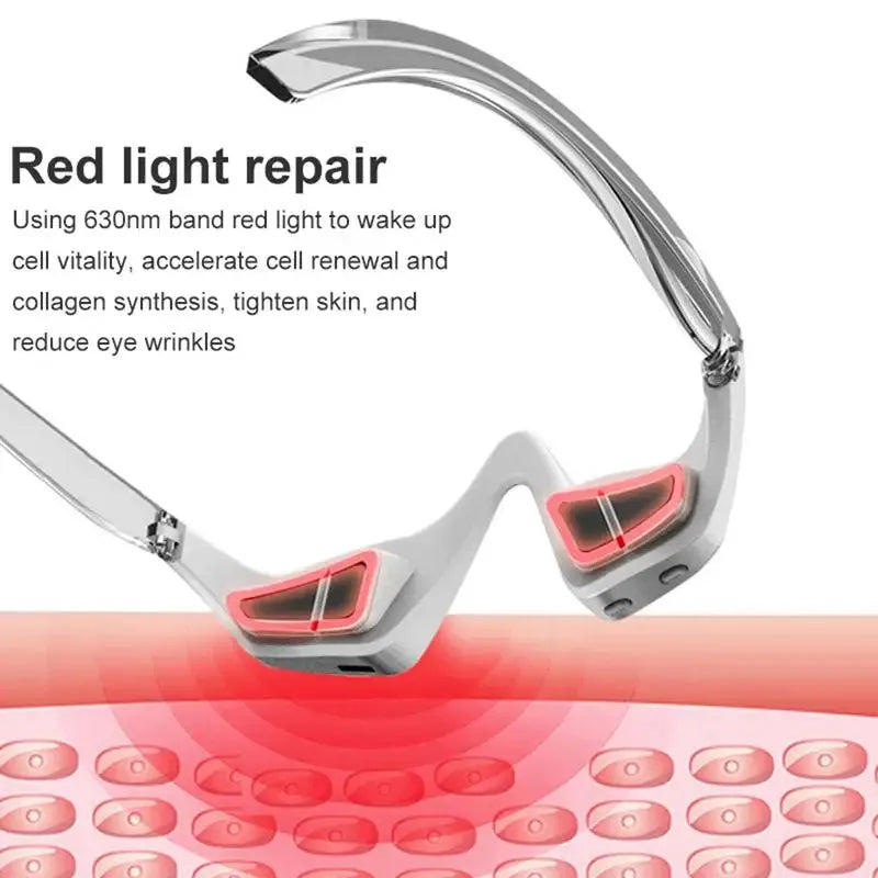 3D glasses-design micro-current eye massager beauty instrument in pink or white