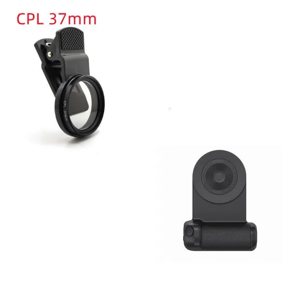 Black magnetic phone camera holder with rotatable grip and ergonomic PU leather handle