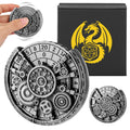 Retro fingertip gyroscope dice set with zinc alloy wheel in bronze and dark silver colours