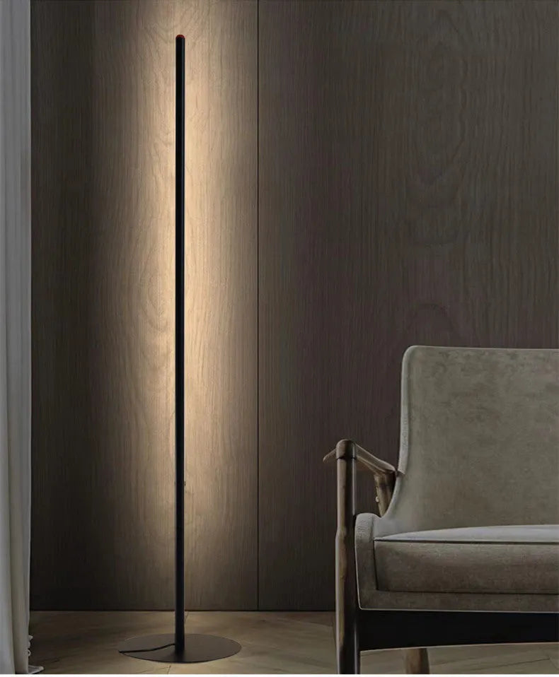 Vertical aluminium alloy floor lamp with LED light in modern simplicity design