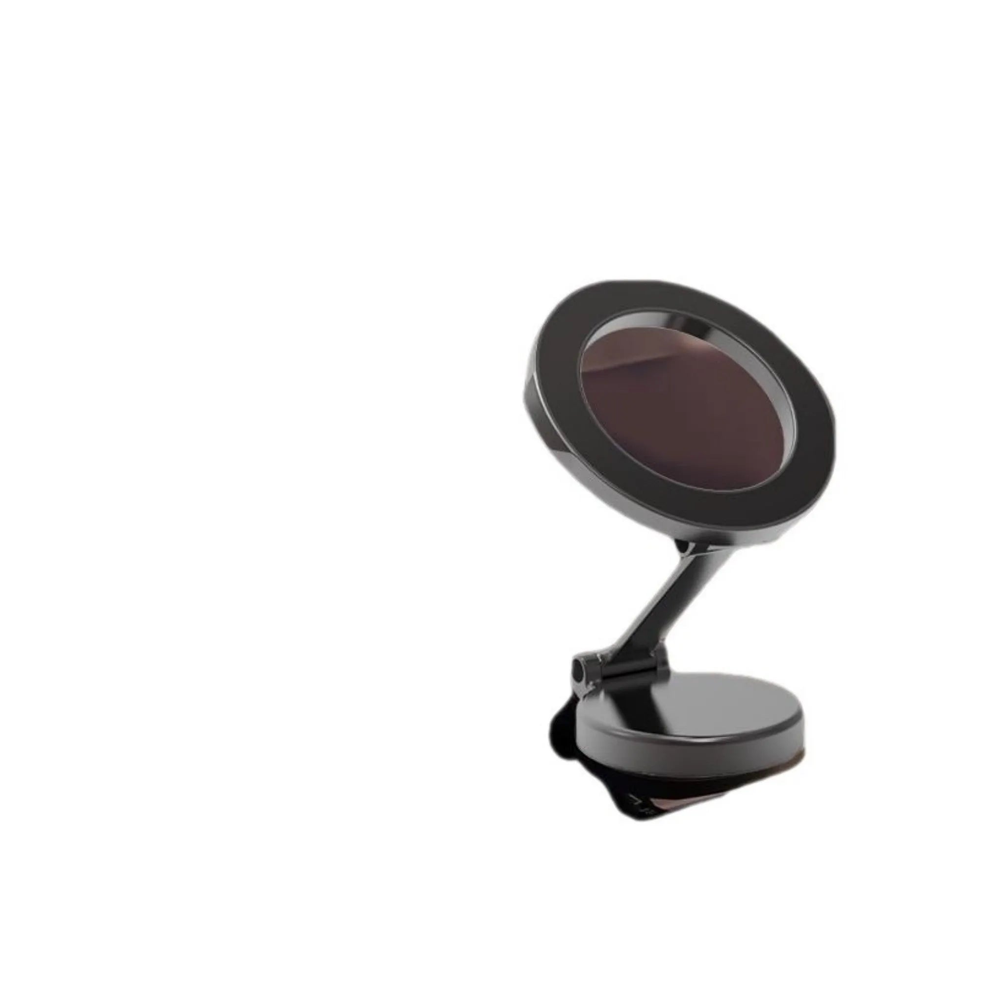 All-metal magnetic car phone mount in Qian colour, shown folded and unfolded on a car dashboard.